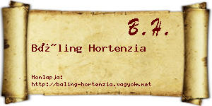 Báling Hortenzia névjegykártya